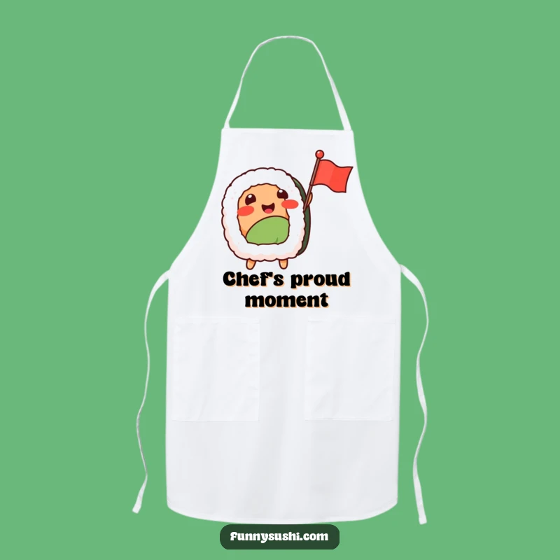Funny Sushi Nigiri Flag Wave Apron: Cook with Celebration and Style