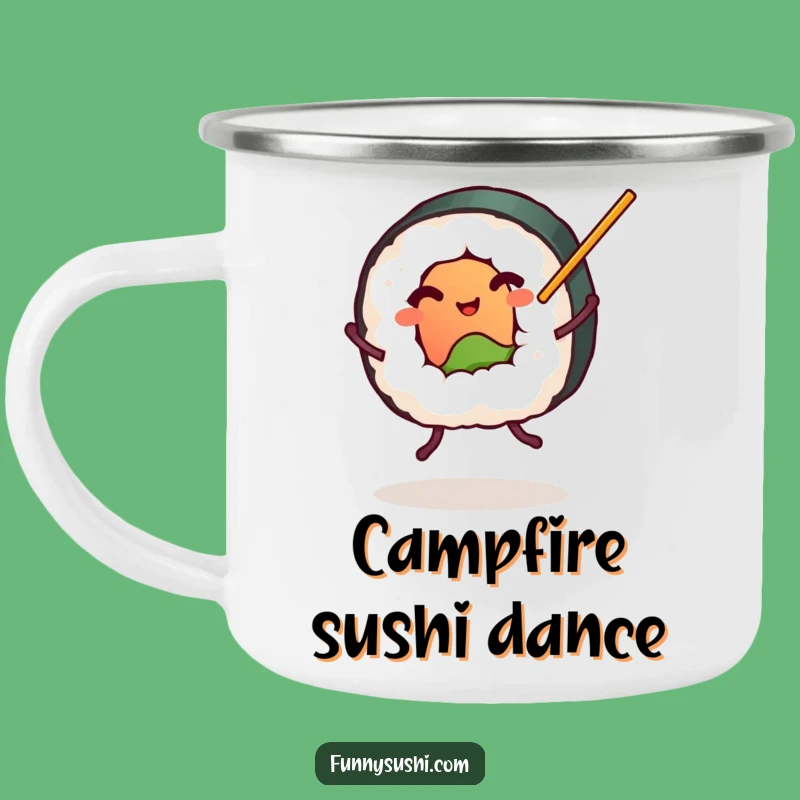 Funny Sushi Roll Enamel Camping Mug - Foodie Camp Drinkware