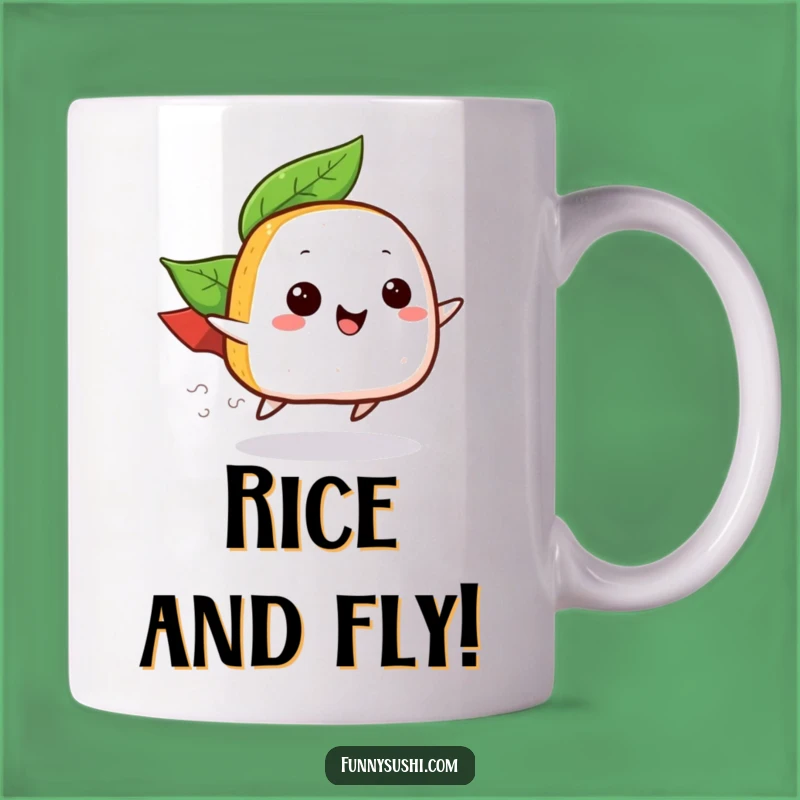 Funny Onigiri Zoom Mug, Hilarious Rice Ball Superhero Gift for Foodies