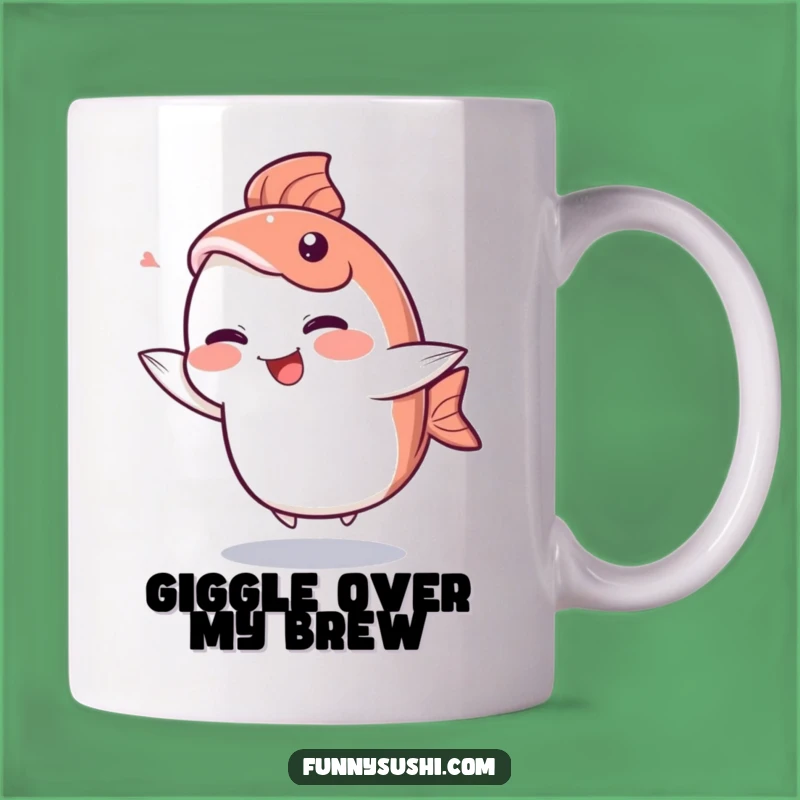 Funny Sashimi Mug: Giggling Fish Character Dancing Delight Gift