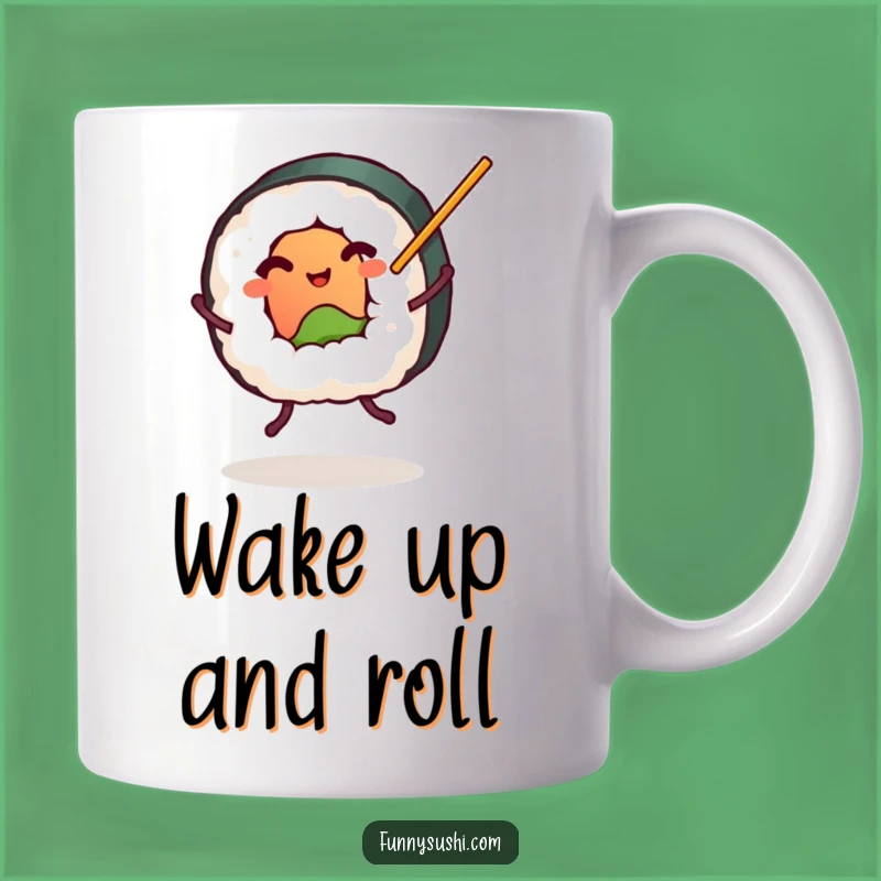 Funny Sushi Roll Dancing Mug - Happy Foodie Gift