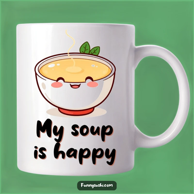Funny Miso Soup Mug - Cheerful Happy Face Gift