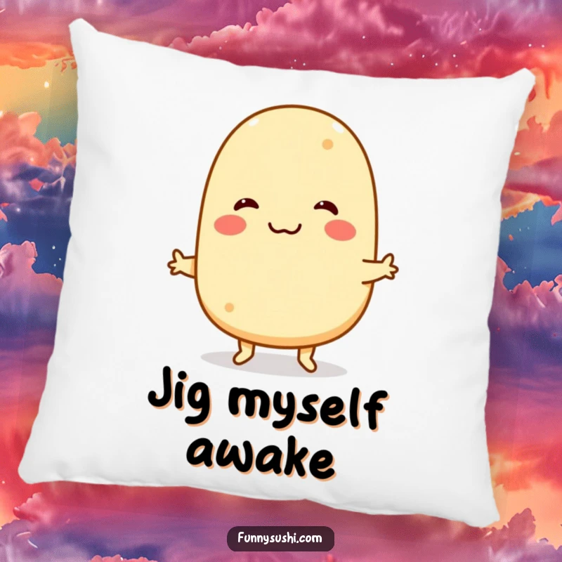Funny Tamagoyaki Pillow: A smiling tamagoyaki character does a funny jig, adding soft and humorous comfort.