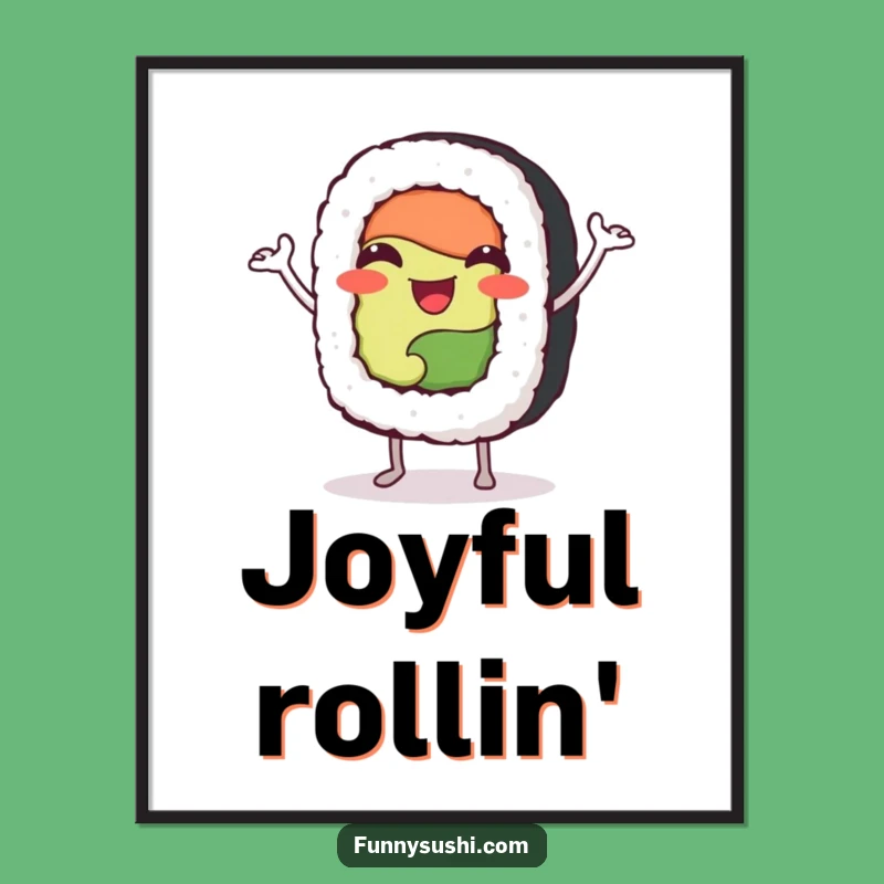 Funny Sushi Roll Dance Digital Print: Instant Joy for Your Walls