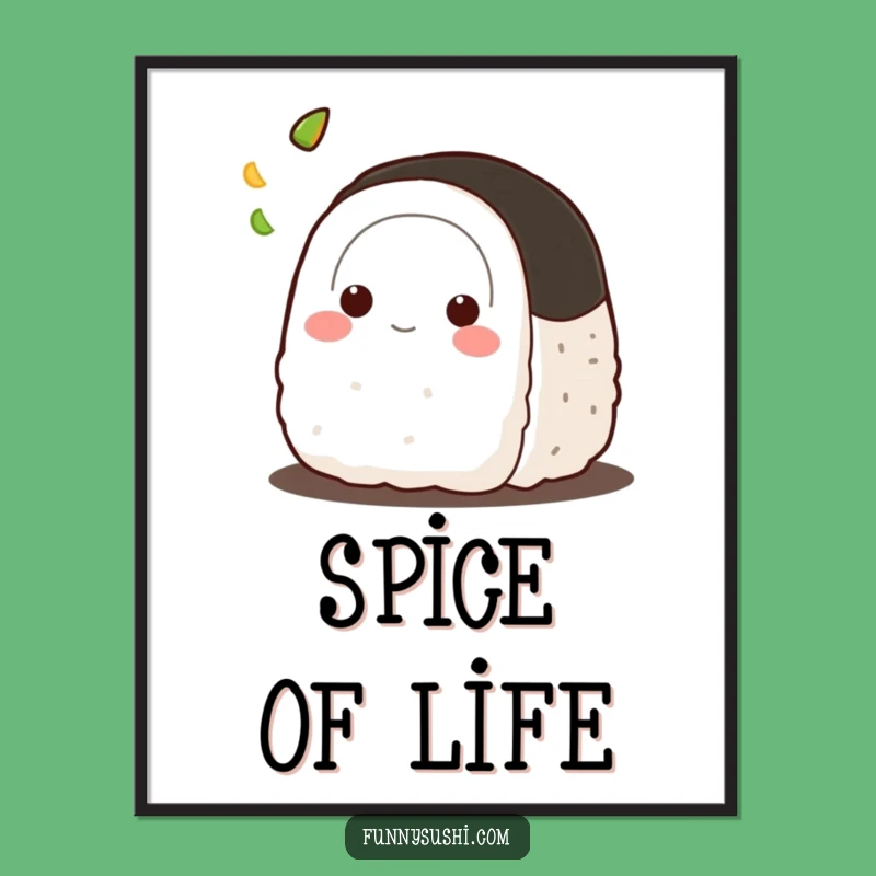 Funny Onigiri Wasabi Toss Digital Print: Hilarious Food Art for Instant Joy