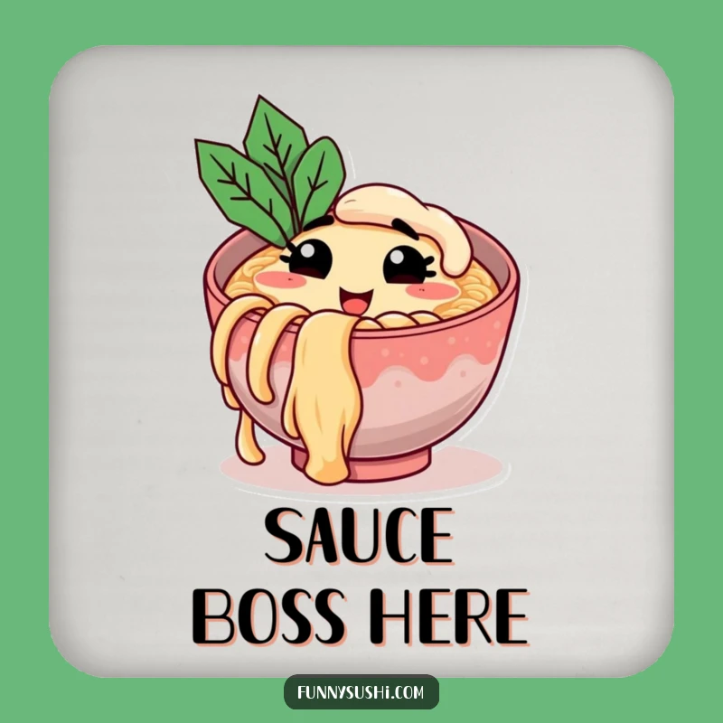 Funny Ramen Bowl Drink Coaster, Whimsical Noodle Protector Gift