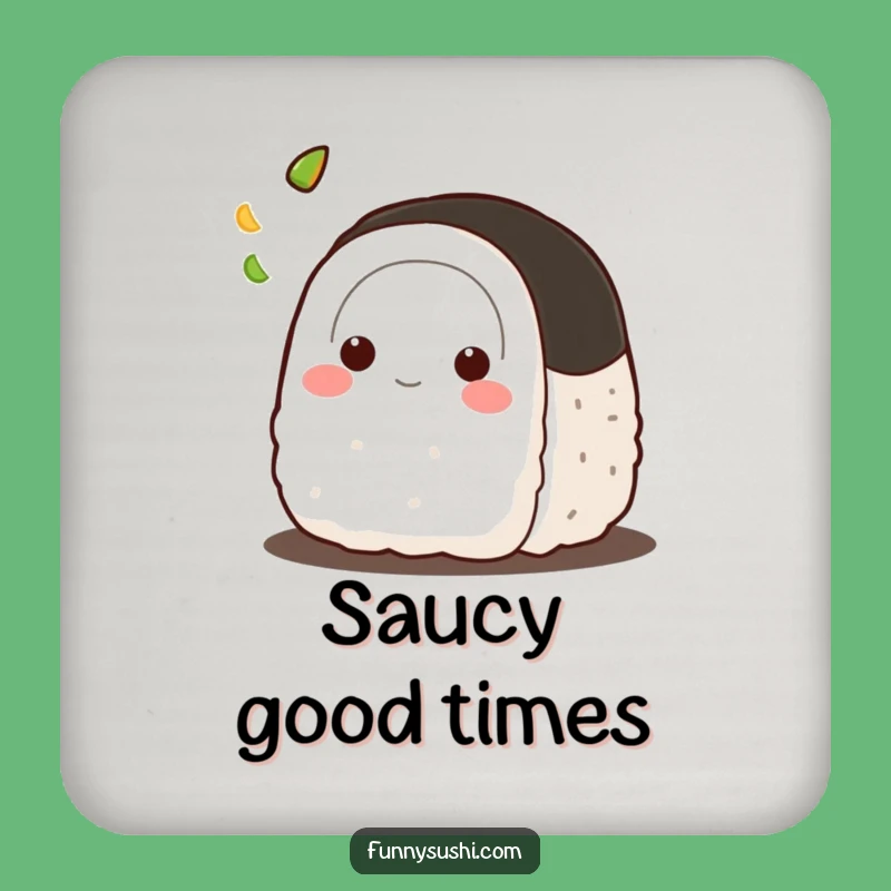 Funny Onigiri Wasabi Toss Coaster: Protect Surfaces With Hilarious Charm