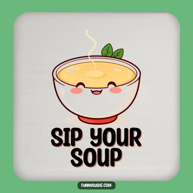 Funny Miso Soup Coaster Set - Cheerful Drink Protection