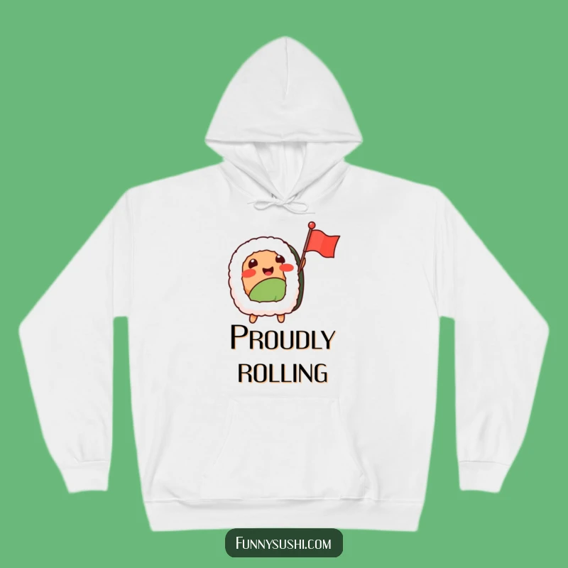 Cozy Funny Sushi Nigiri Flag Wave Hoodie: Warmth and Celebration