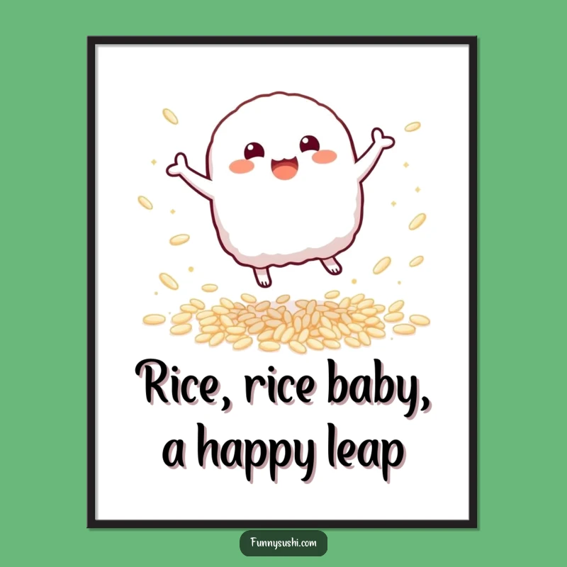 Funny Free Printable Wall Art: Bouncy Nigiri Leaper, Downloadable Cute Sushi Decor for Energetic Spaces