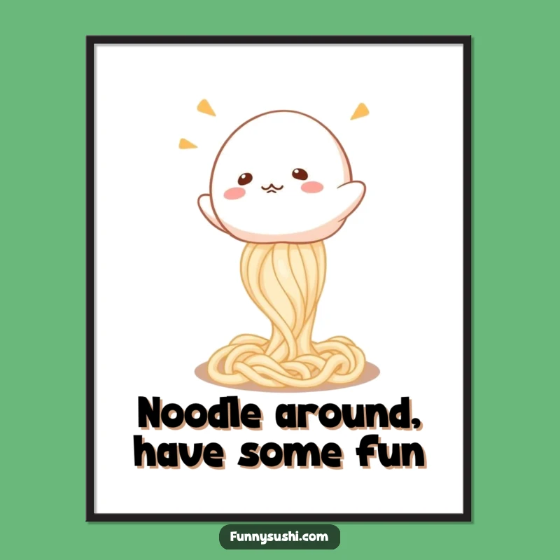 Funny Free Printable Wall Art: Giggling Mochi Udon Bounce Downloadable Poster