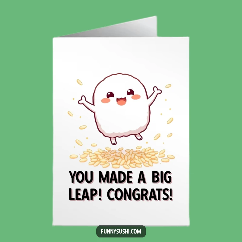 Free Printable Congrats Card: Bouncy Nigiri Leaper, Downloadable DIY Gift for Big Wins