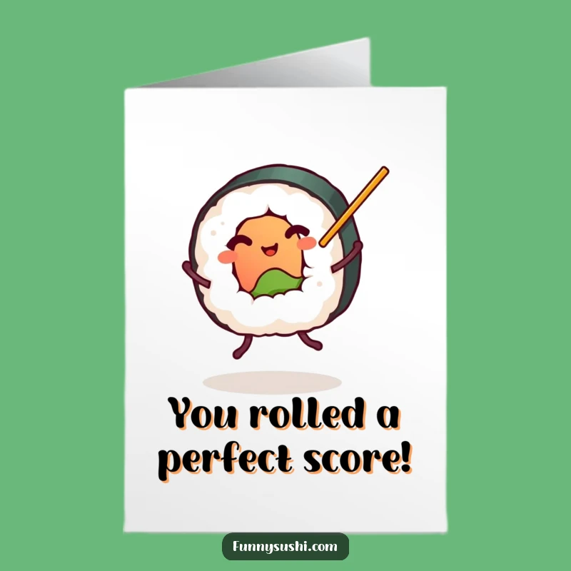 Free Printable Congrats Card: Funny Sushi Roll Dancer, Perfect Downloadable Gift