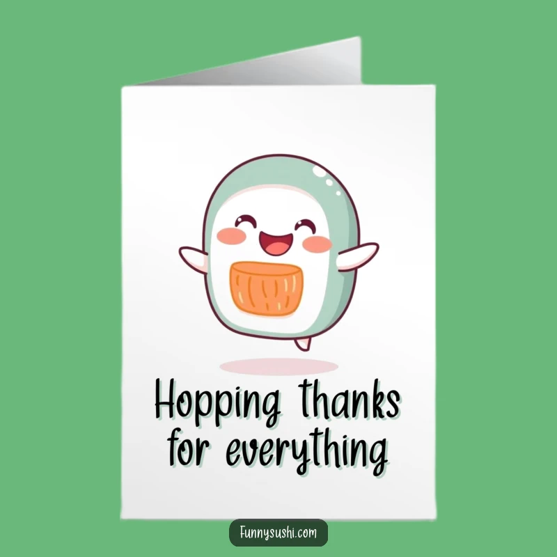 Free Printable Thank You Card: Hopping Salmon Roll Downloadable