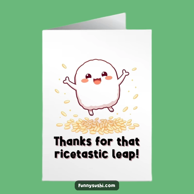 Free Printable Thank You Card: Bouncy Nigiri Leaper, Downloadable DIY Gift for Grateful Jumps