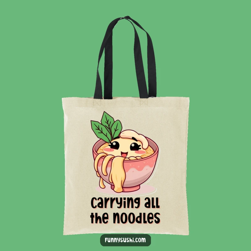 Funny Ramen Bowl Tote Bag, Whimsical Noodle Lover Carry-All Gift Bag