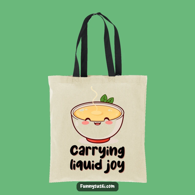 Funny Miso Soup Tote Bag - Cheerful Foodie Carry-All