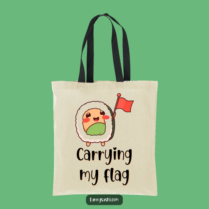 Funny Sushi Nigiri Flag Wave Tote Bag: Carry Your Enthusiasm Daily
