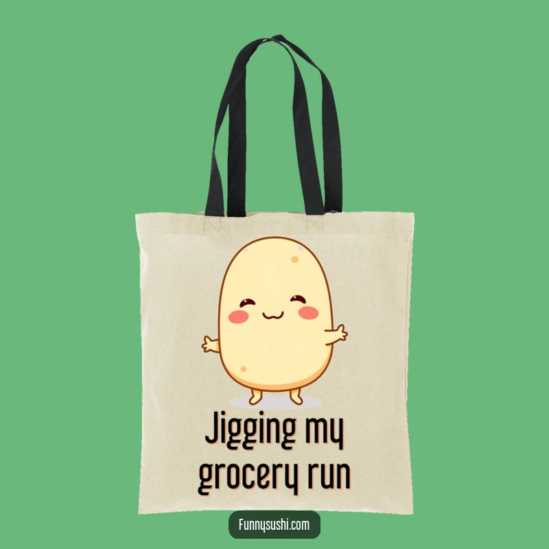 Funny Tamagoyaki Tote Bag: Jiving Sushi Character Grocery Hauler